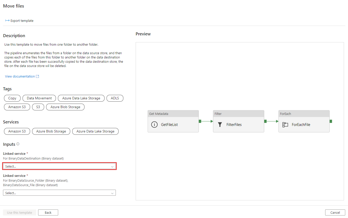 Screenshot showing creation a new connection to the destination.
