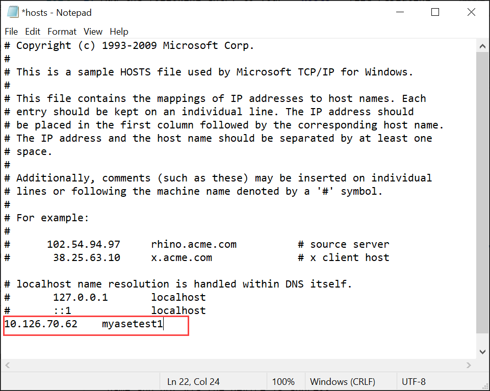 Windows Explorer hosts file 2