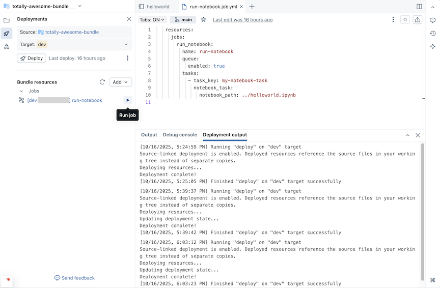 デプロイされたリソースを一覧表示する