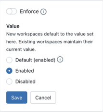 ワークスペース設定をオーバーライドする設定を適用します。