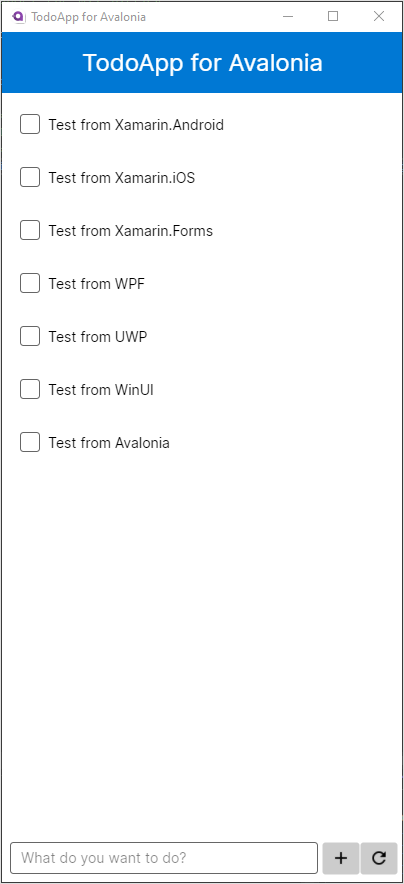 Screenshot of the Avalonia app running on Windows.