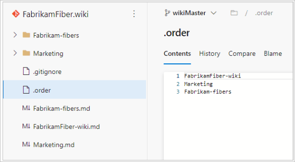 Wiki の注文例ファイルのスクリーンショット。