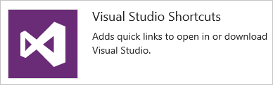 Visual Studio ウィジェットのスクリーンショット。