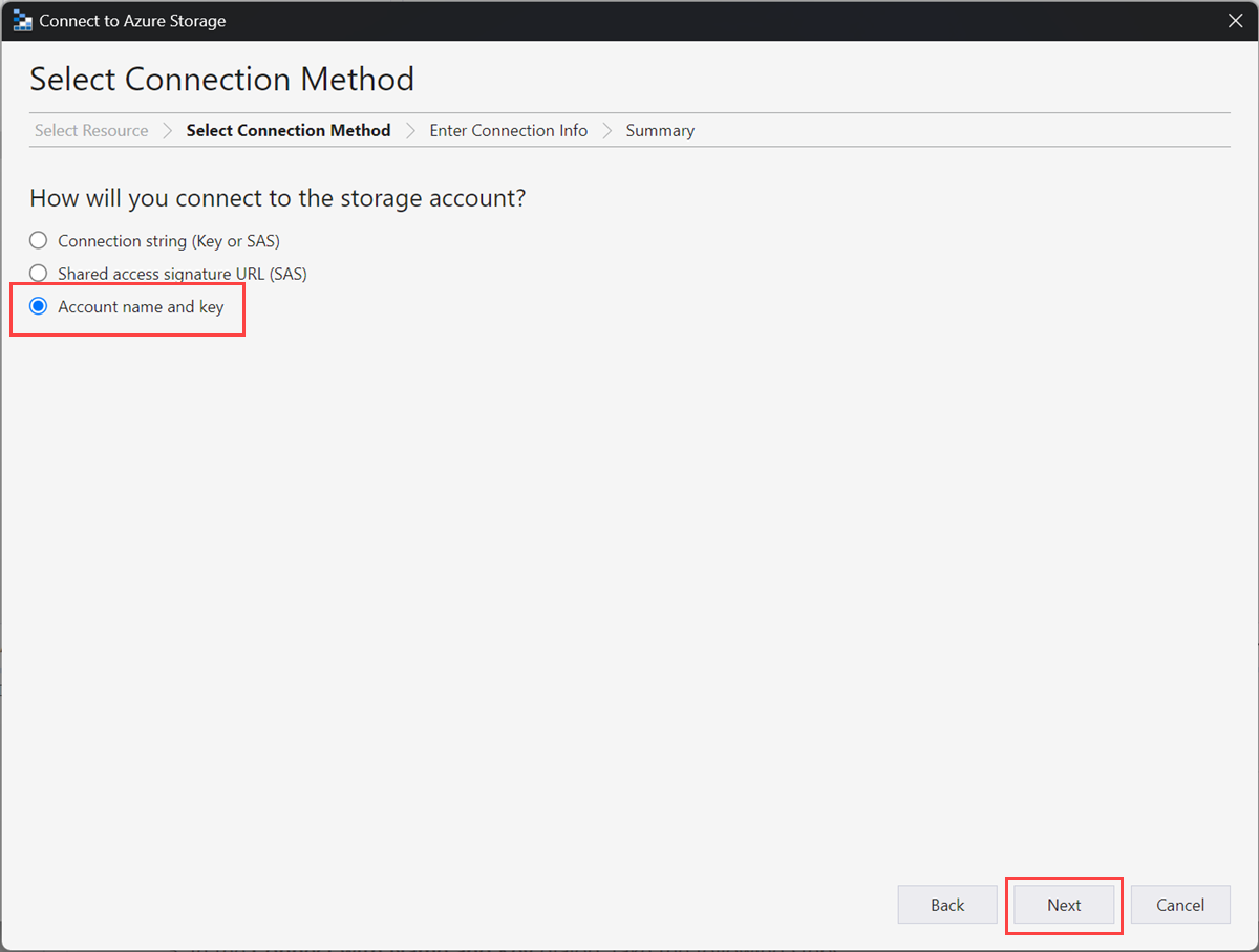 Storage Explorer を構成する 3