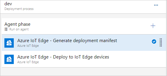 dev ステージに Azure IoT Edge タスクを追加する