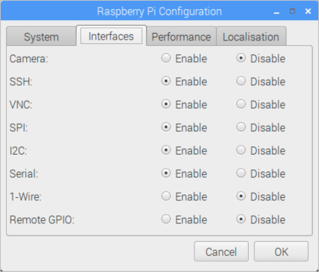 Enable SPI and SSH on Raspberry Pi