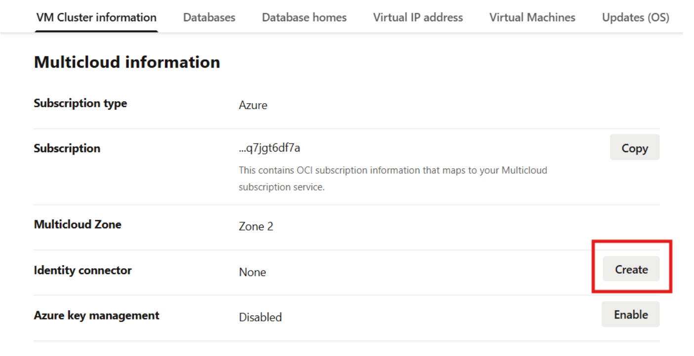 ID コネクタの作成を選択する場所を示すスクリーンショット。