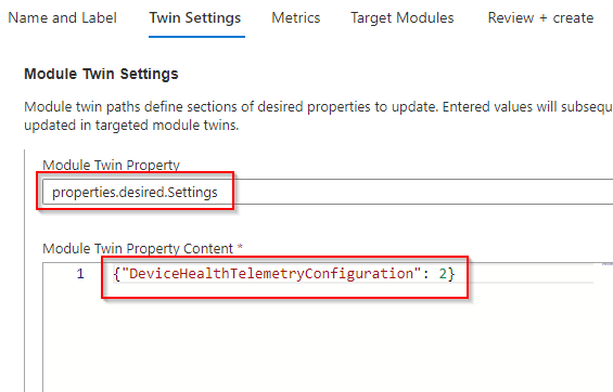 property name and value