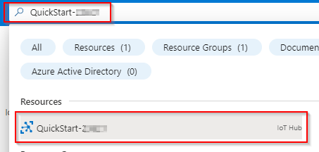 searching for IoT Hub
