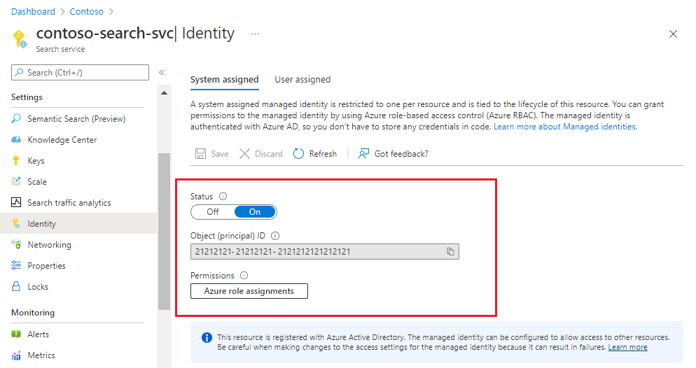 マネージド ID を使用して他の Azure リソースに検索サービスを接続する
