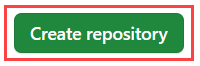 Screenshot of the Create repository button.