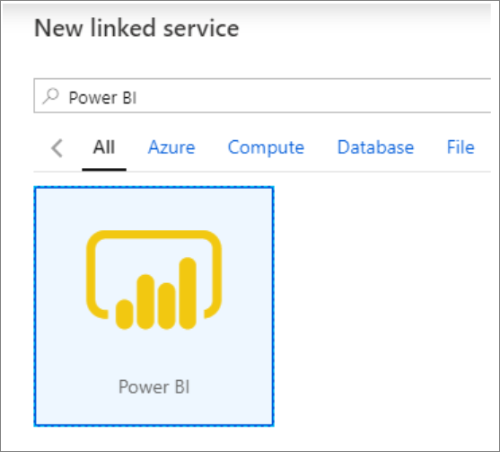 Displaying Power BI linked service.