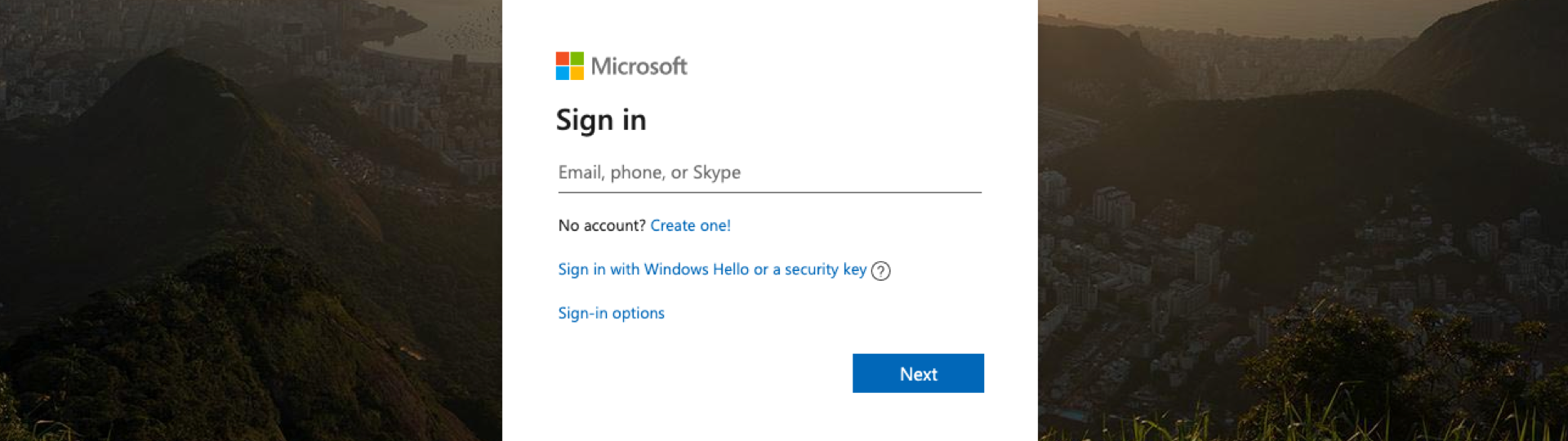 Microsoft アカウントでサインイン