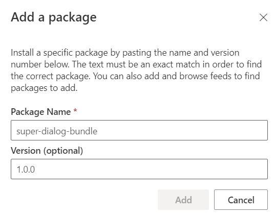 Add a package page