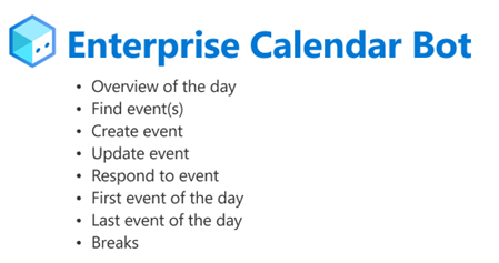 Enterprise calendar bot feature diagram