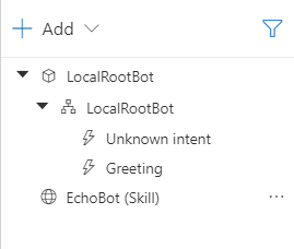 Local root bot project with the remote skill added.