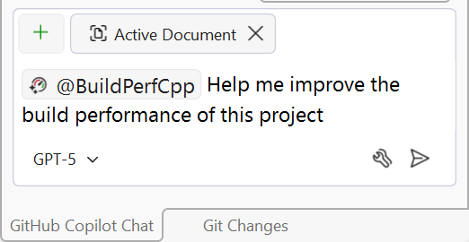 GitHub Copilot チャット ウィンドウのスクリーンショット。