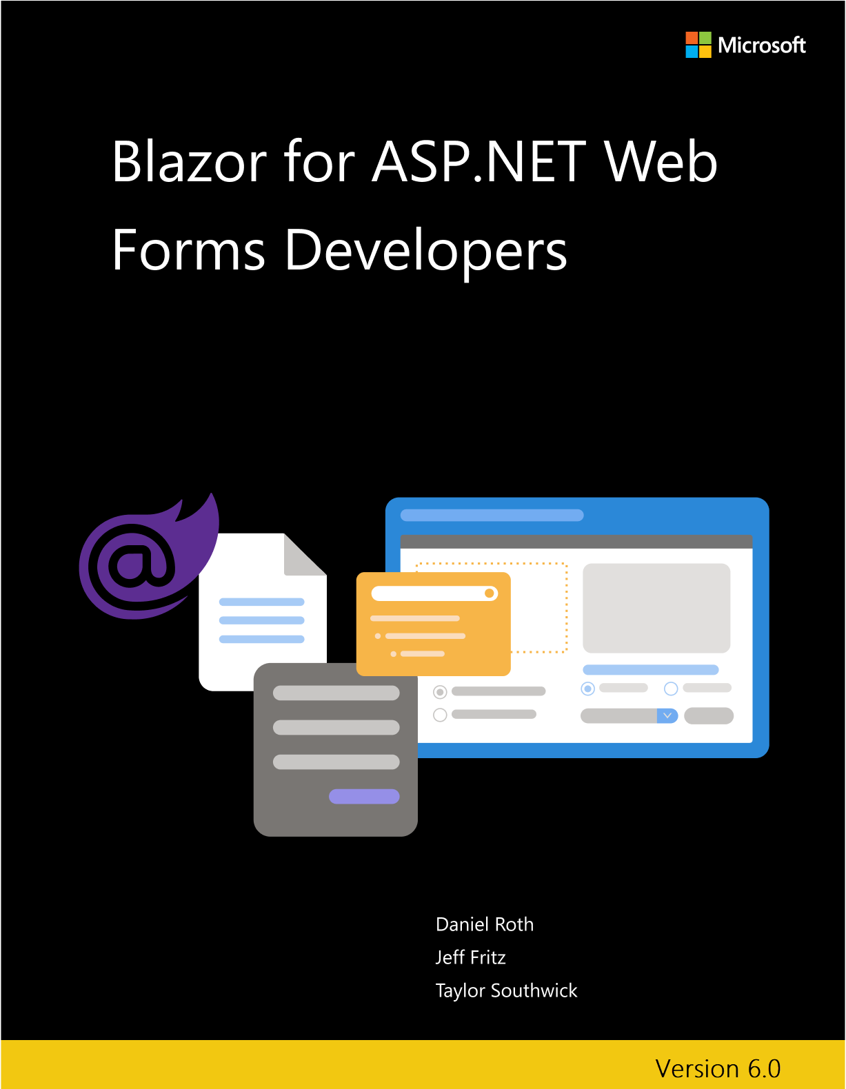 ASP.NET Web Forms 開発者向け Blazor 電子書籍の表紙。