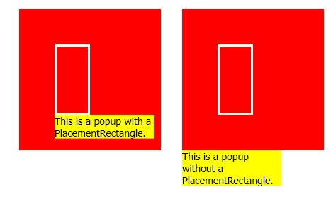 PlacementRectangle ポップアップの有無にかかわらず