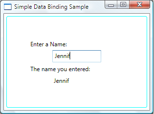 Screenshot that shows simple data binding.