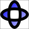 2 つの楕円からなる GeometryDrawing