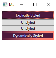 A window after a style is applied to a button