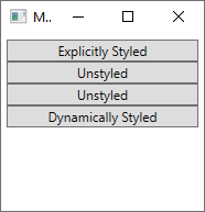 A window before a style is applied to a button
