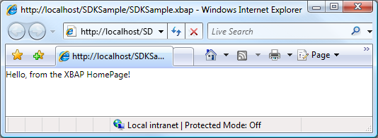 これは、Web サーバーから起動された XBAP を示しています。 XBAP ページ