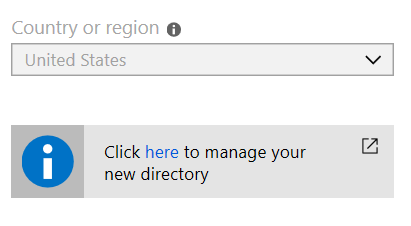 新しい Microsoft Entra ディレクトリへのリンク