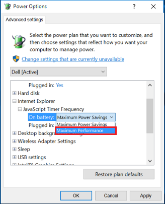 Internet Explorer パワー オプション Internet Explorer パワー オプション。
