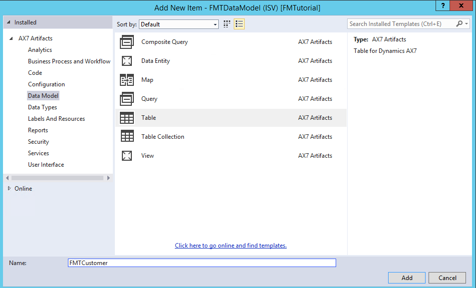 データ モデルにテーブルを追加。