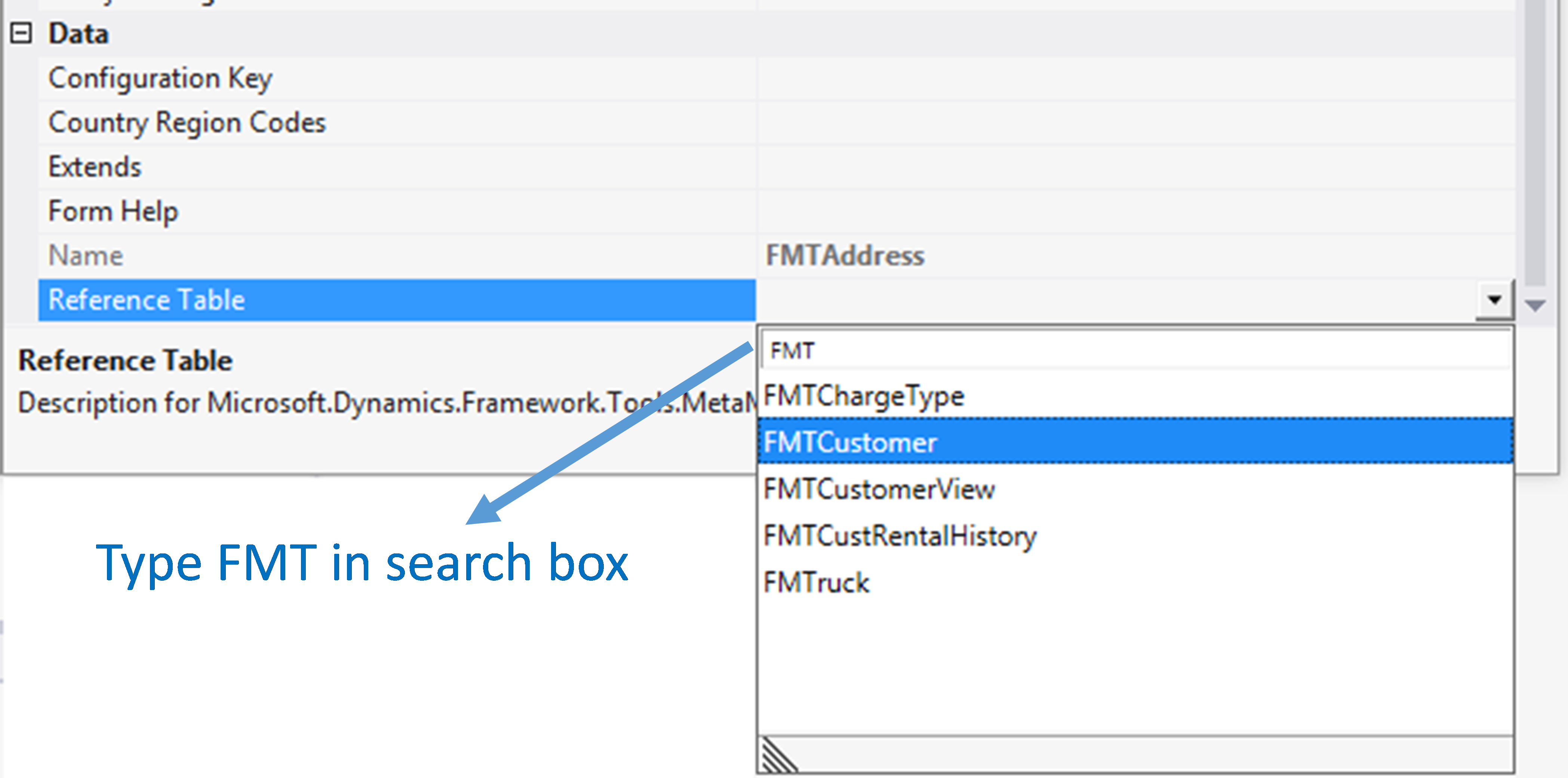 プロパティ ウィンドウで FMTAddress EDT を更新する。