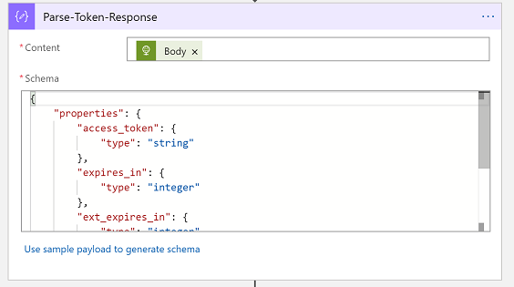 Microsoft Entra ID トークン応答が厳密に型指定されたオブジェクトに解析されることを示すスクリーンショット。