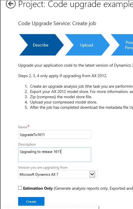 新しいコード ブランチ作成ページのスクリーンショット。