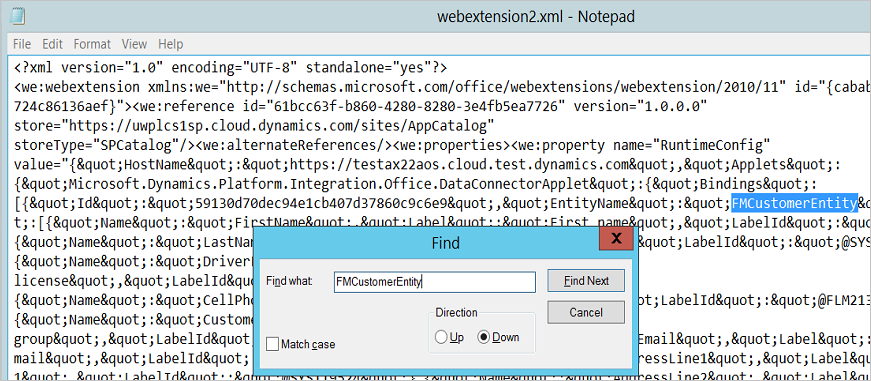 DataEntity.Name を検索する。