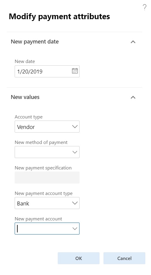 Modify payment attributes.