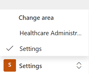A screenshot showing the change area in the healthcare administration app.