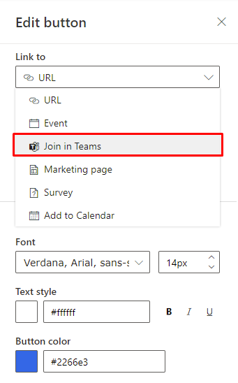 Join in Teams button