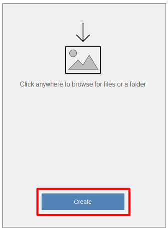 Create ボタン Create ボタン。