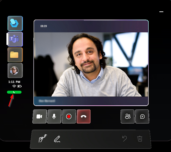 ビデオ フィード、コントロール、注釈などの機能を含むツールバーを示すスクリーンショット。