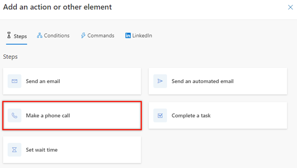 [はい] パスに通話アクティビティを追加するスクリーンショット。