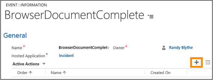 BrowserDocumentComplete イベントへのアクションの追加。