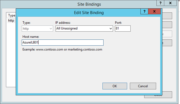 Edit Site Binding