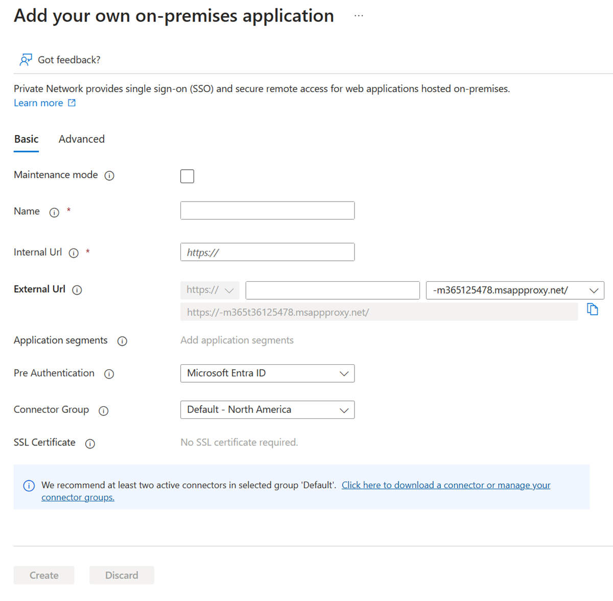 Add your own on-premises application