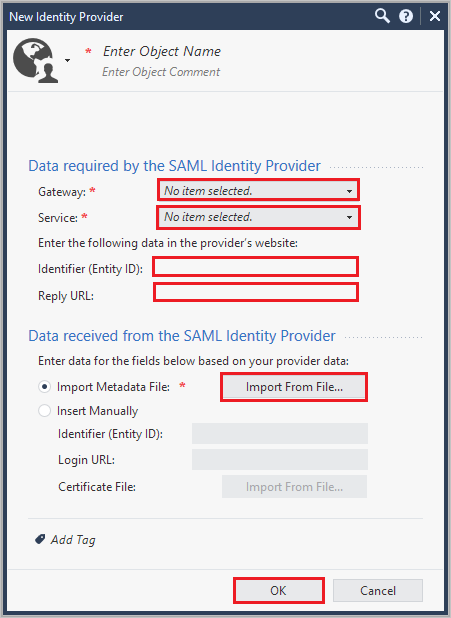 screenshot for Identity Provider section.