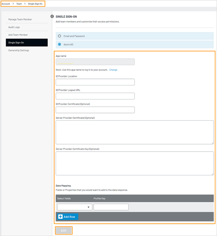 LoginRadius チーム管理コンソールでの Microsoft Entra の構成を示すスクリーンショット