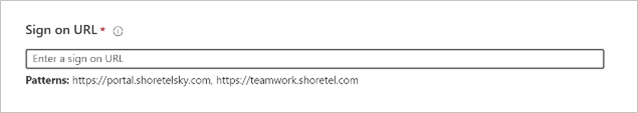 [サインオン URL] テキスト ボックスを示すスクリーンショット。