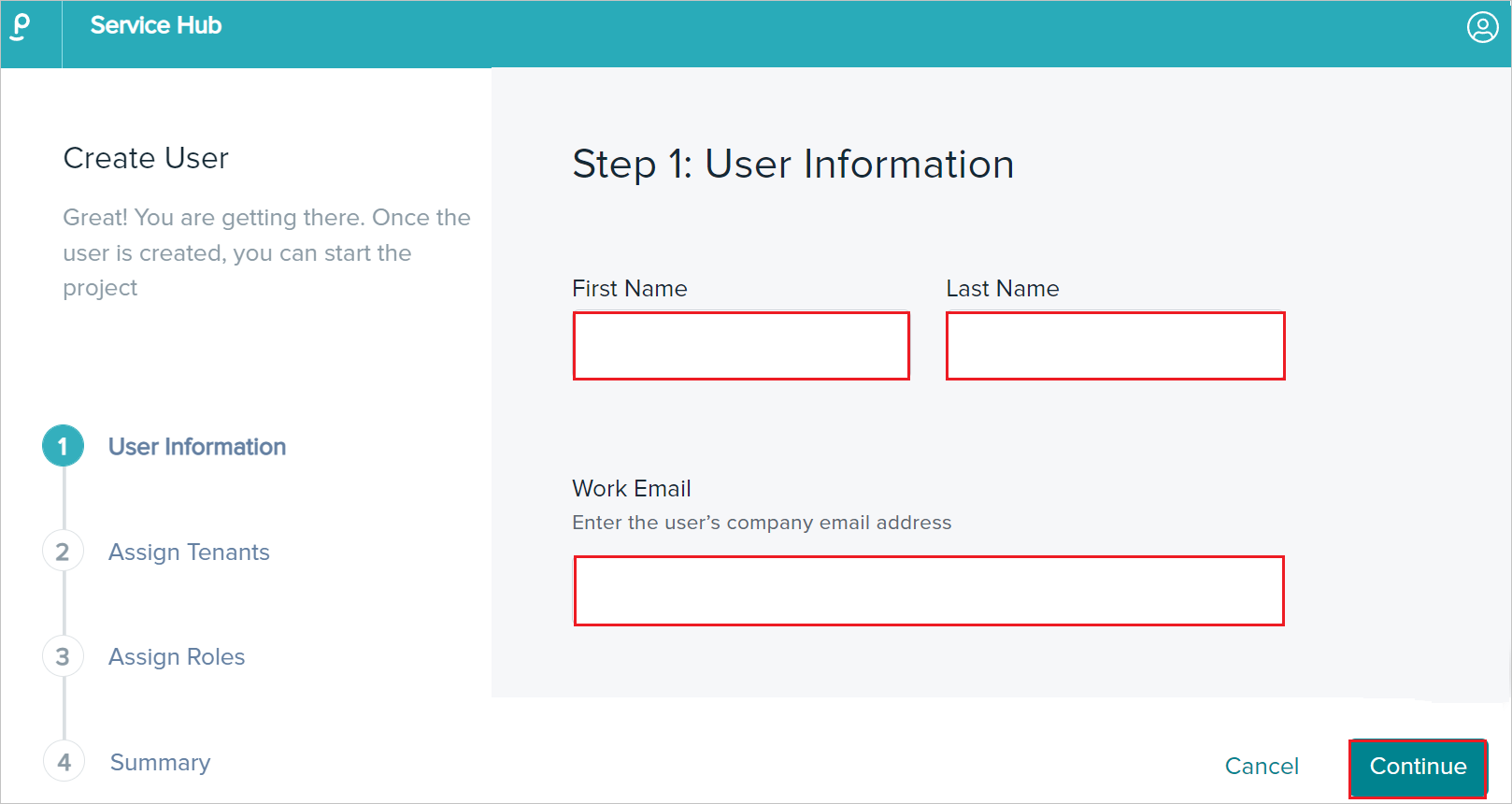 User Information Screenshot that shows the User Information fields.