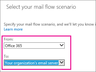 Microsoft 365 またはメール サーバーにOffice 365。
