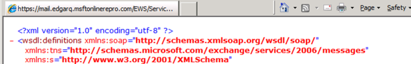 Exchange 2007 ソース メールボックスの資格情報を使用した認証で予想される結果のスクリーンショット。